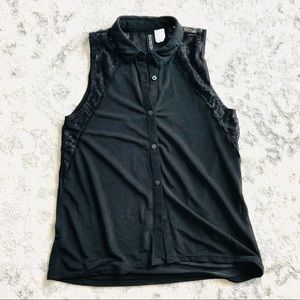 H&M black lace shirt